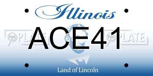 ACE41 Illinois License Plate