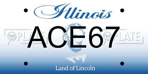 ACE67 Illinois License Plate