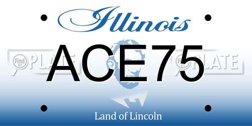 ACE75 Illinois License Plate