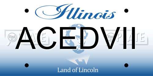 ACEDVII Illinois License Plate