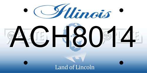 ACH8014 Illinois License Plate