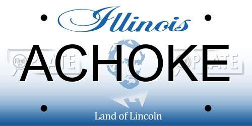 ACHOKE Illinois License Plate