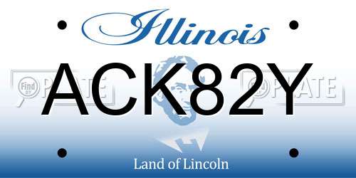ACK82Y Illinois License Plate