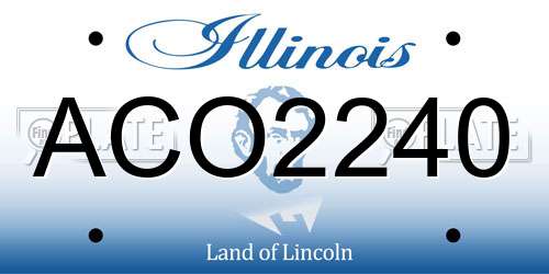 ACO2240 Illinois License Plate