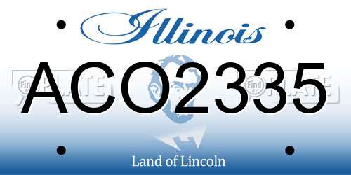 ACO2335 Illinois License Plate