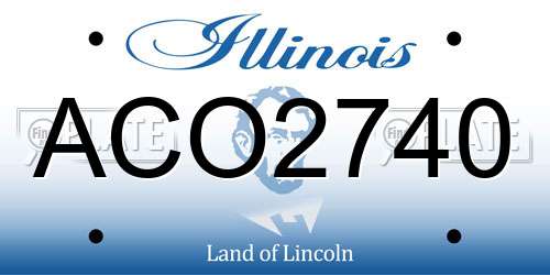 ACO2740 Illinois License Plate