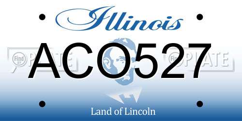ACO527 Illinois License Plate
