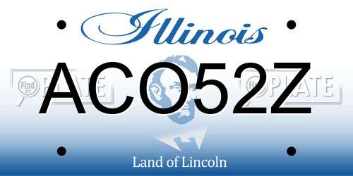 ACO52Z Illinois License Plate
