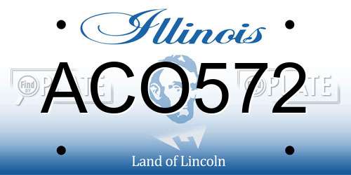 ACO572 Illinois License Plate