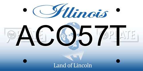 ACO57T Illinois License Plate