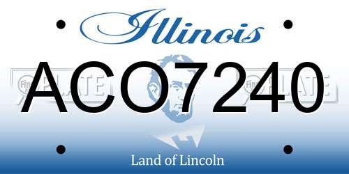ACO7240 Illinois License Plate