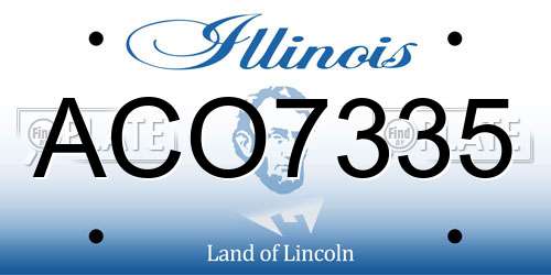 ACO7335 Illinois License Plate