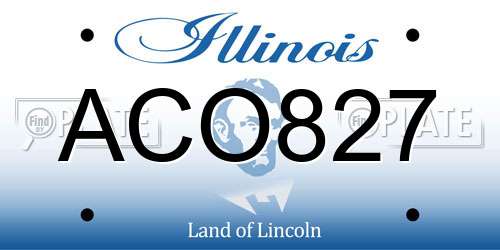 ACO827 Illinois License Plate
