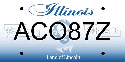 ACO87Z Illinois License Plate