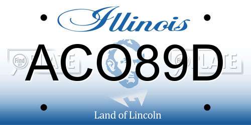 ACO89D Illinois License Plate