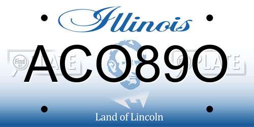 ACO89O Illinois License Plate