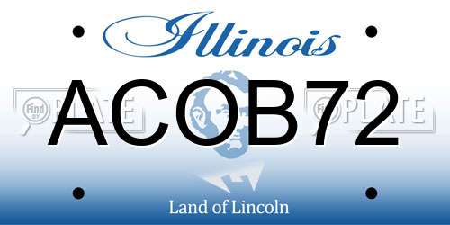 ACOB72 Illinois License Plate