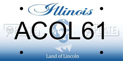 ACOL61 Illinois License Plate