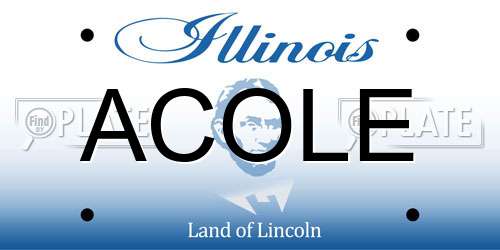 ACOLE Illinois License Plate