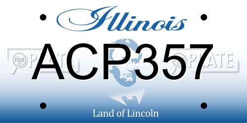 ACP357 Illinois License Plate