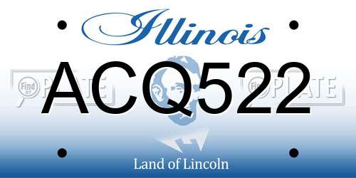 ACQ522 Illinois License Plate