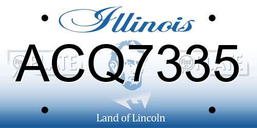 ACQ7335 Illinois License Plate