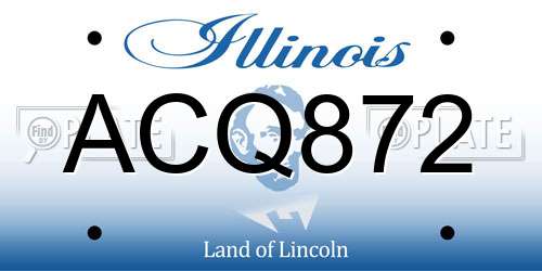 ACQ872 Illinois License Plate