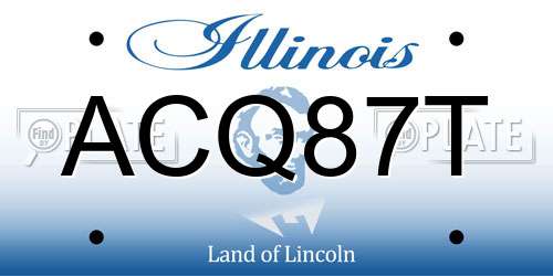 ACQ87T Illinois License Plate