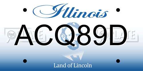 ACQ89D Illinois License Plate