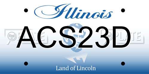 ACS23D Illinois License Plate