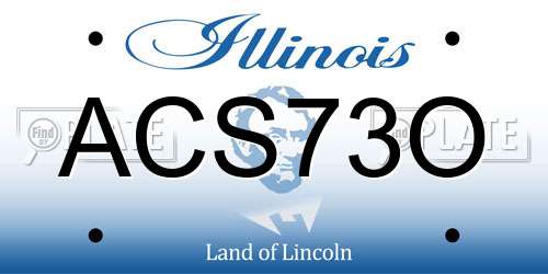 ACS73O Illinois License Plate