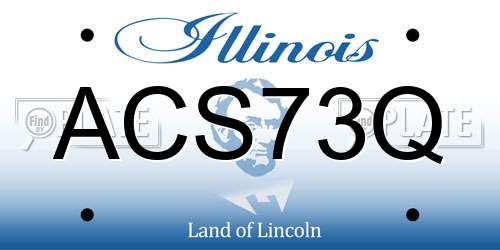 ACS73Q Illinois License Plate