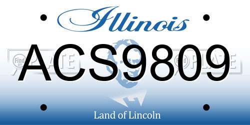 ACS9809 Illinois License Plate