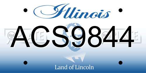 ACS9844 Illinois License Plate