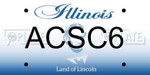 ACSC6 Illinois License Plate