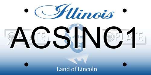 ACSINC1 Illinois License Plate