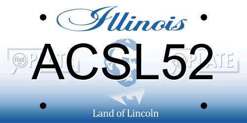 ACSL52 Illinois License Plate