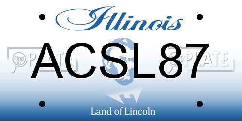 ACSL87 Illinois License Plate