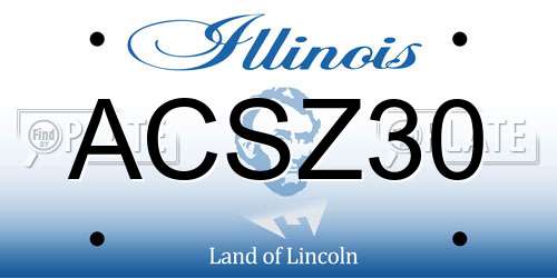 ACSZ30 Illinois License Plate