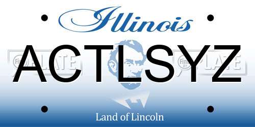 ACTLSYZ Illinois License Plate