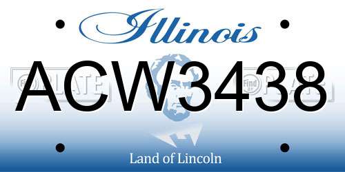 ACW3438 Illinois License Plate