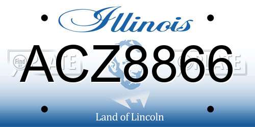 ACZ8866 Illinois License Plate