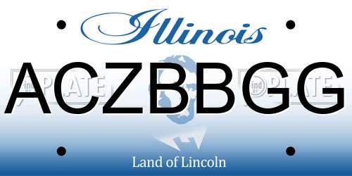 ACZBBGG Illinois License Plate