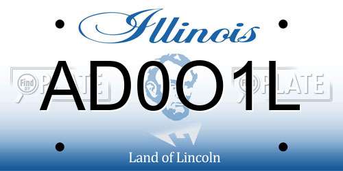 AD0O1L Illinois License Plate