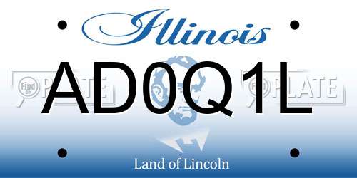 AD0Q1L Illinois License Plate