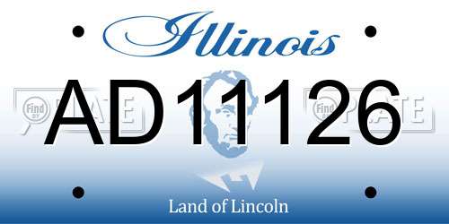 AD11126 Illinois License Plate