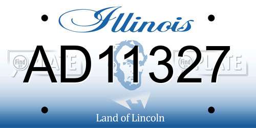 AD11327 Illinois License Plate