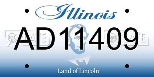AD11409 Illinois License Plate