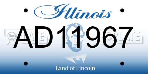 AD11967 Illinois License Plate