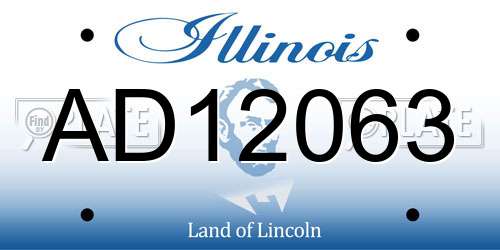 AD12063 Illinois License Plate